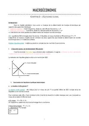 Chapitres Macroéconomie - CHAPITRE 1: La Place De La Macro-économie ...