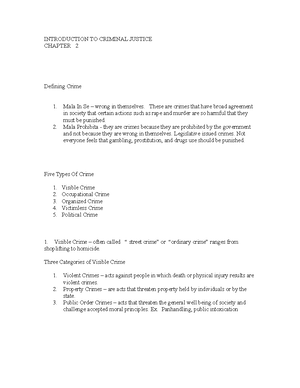Chapter 3 - Lecture notes 3 - INTRODUCTION TO CRIMINAL JUSTICE CHAPTER ...