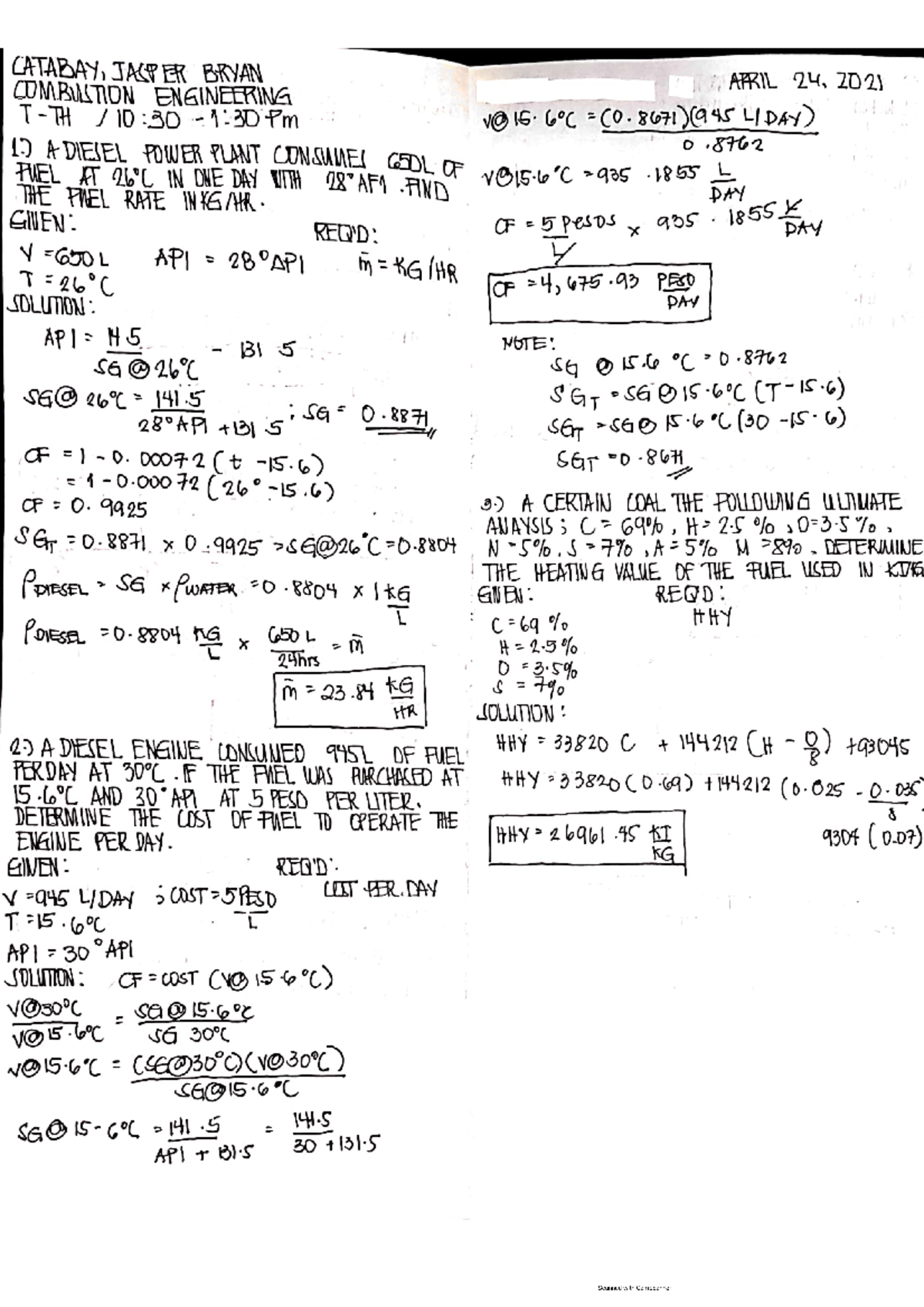 Combustion Engineering Studocu