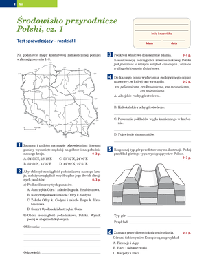 Test Z Geografii 5 Klasa - Mapa Polski Test Sprawdzający – Rozdział 1 ...