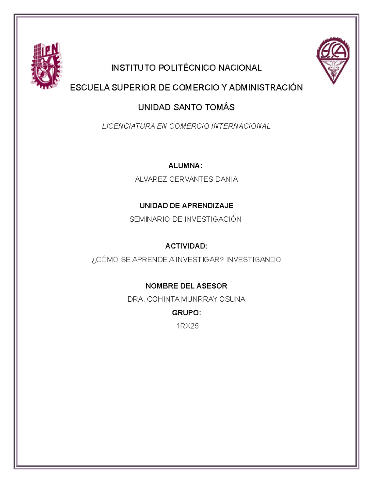 Act - Actividad ¿cÓmo Se Aprende A Investigar? Investigando - Instituto 