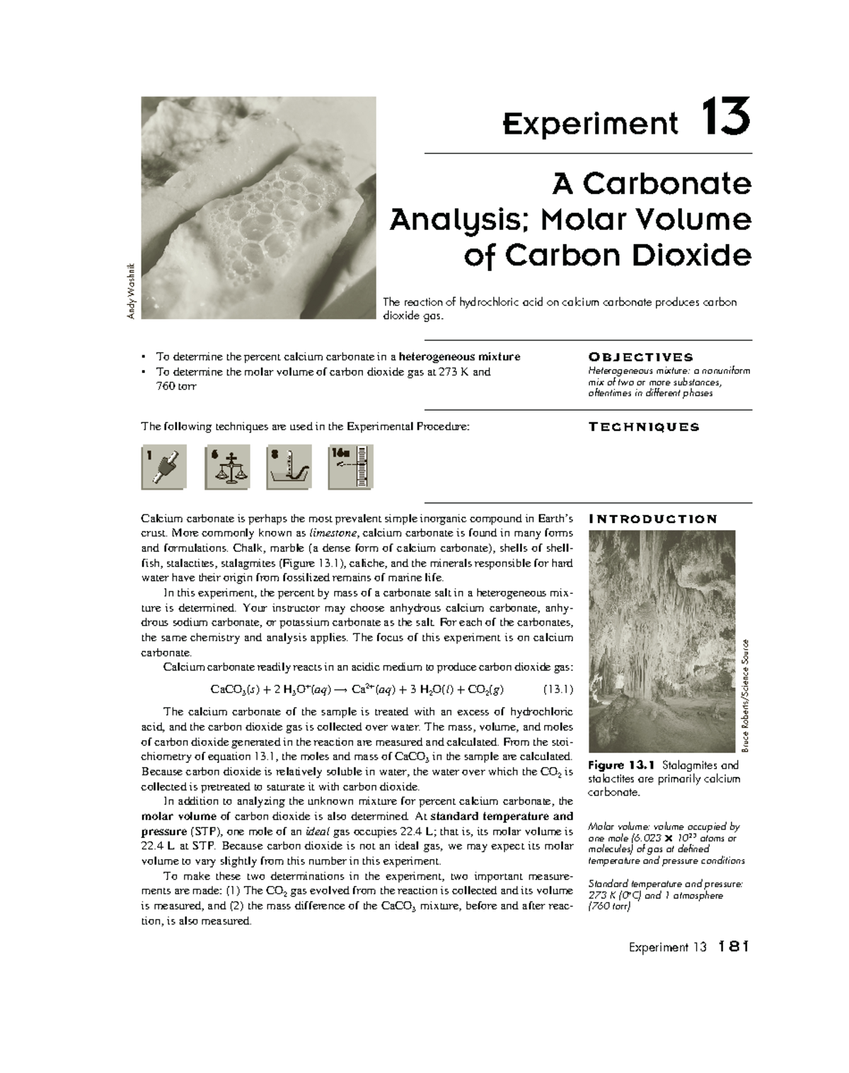 experiment 13 a carbonate analysis report sheet