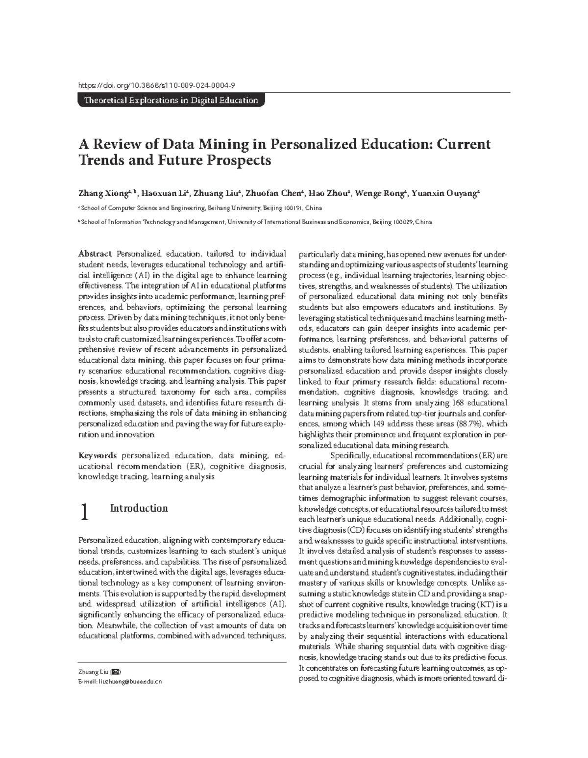 2402 . Abstract Personalized education, tailored to individual