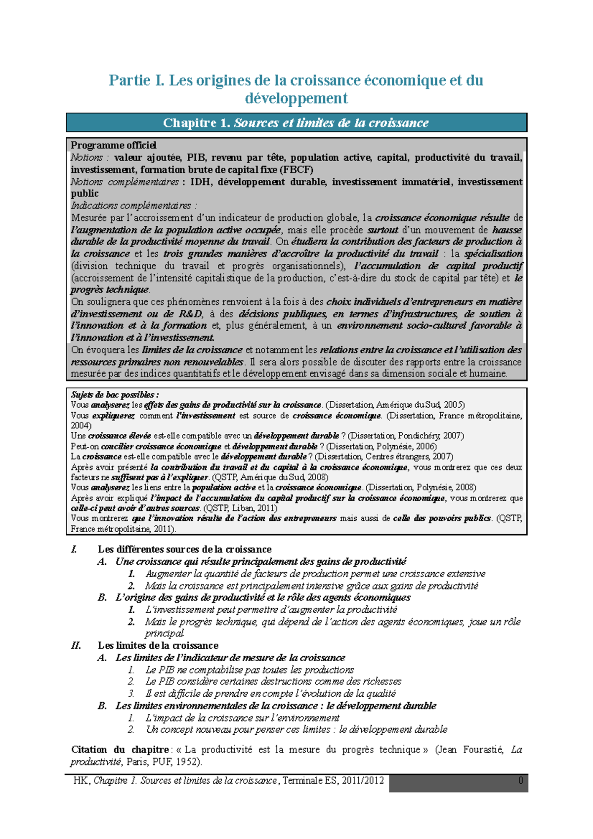 Chap1 Sources Et Limites De La Croissance Cours Principles Of Project Management Studocu
