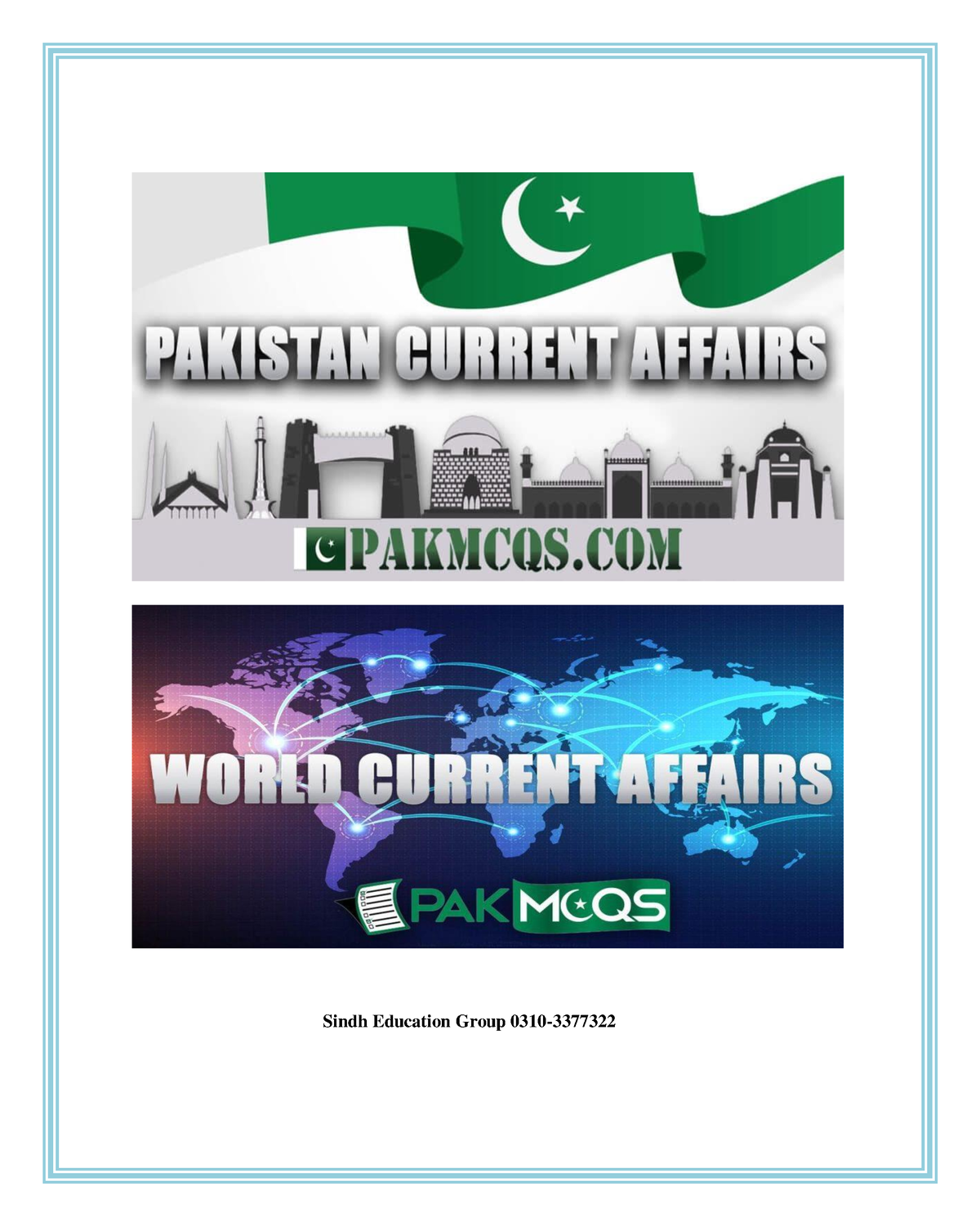 Pakistan Current Affairs Solved MCQs By Pakmcqs - Sindh Education Group ...