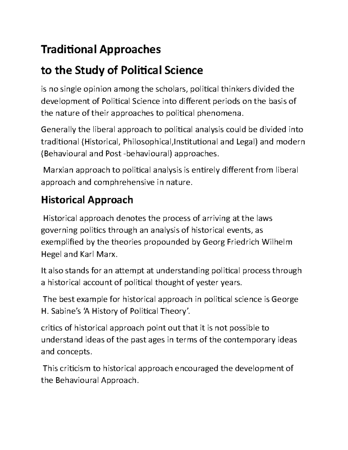 traditional-approaches-to-the-study-of-political-science-traditional