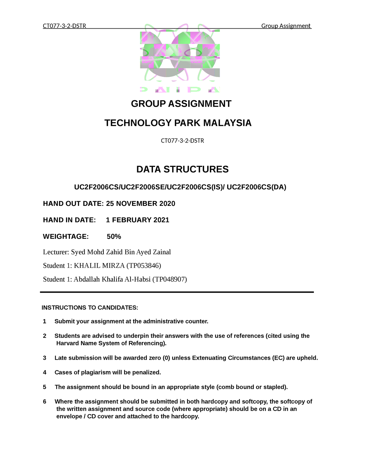 data structure assignment apu