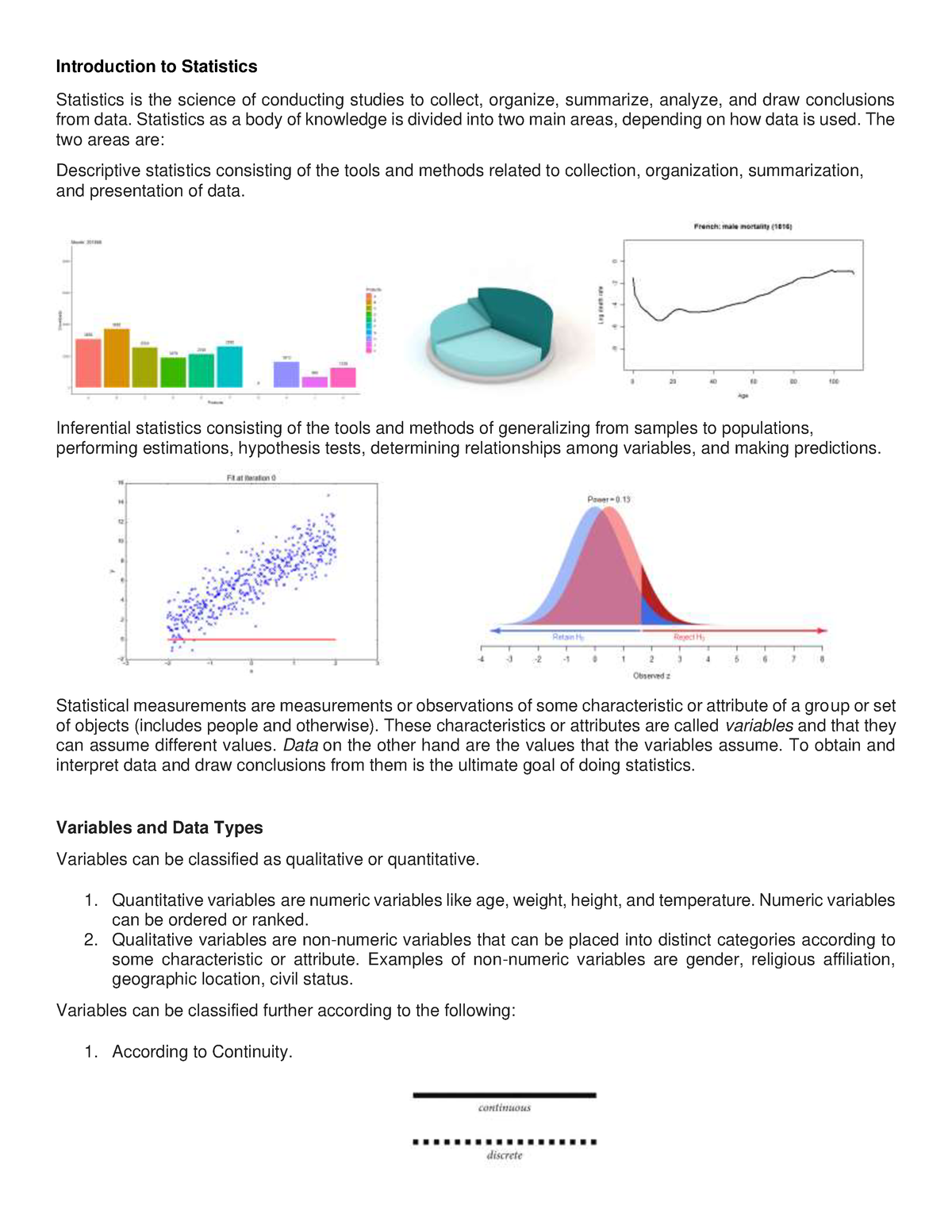 01 Introduction to Statistics - Introduction to Statistics Statistics ...