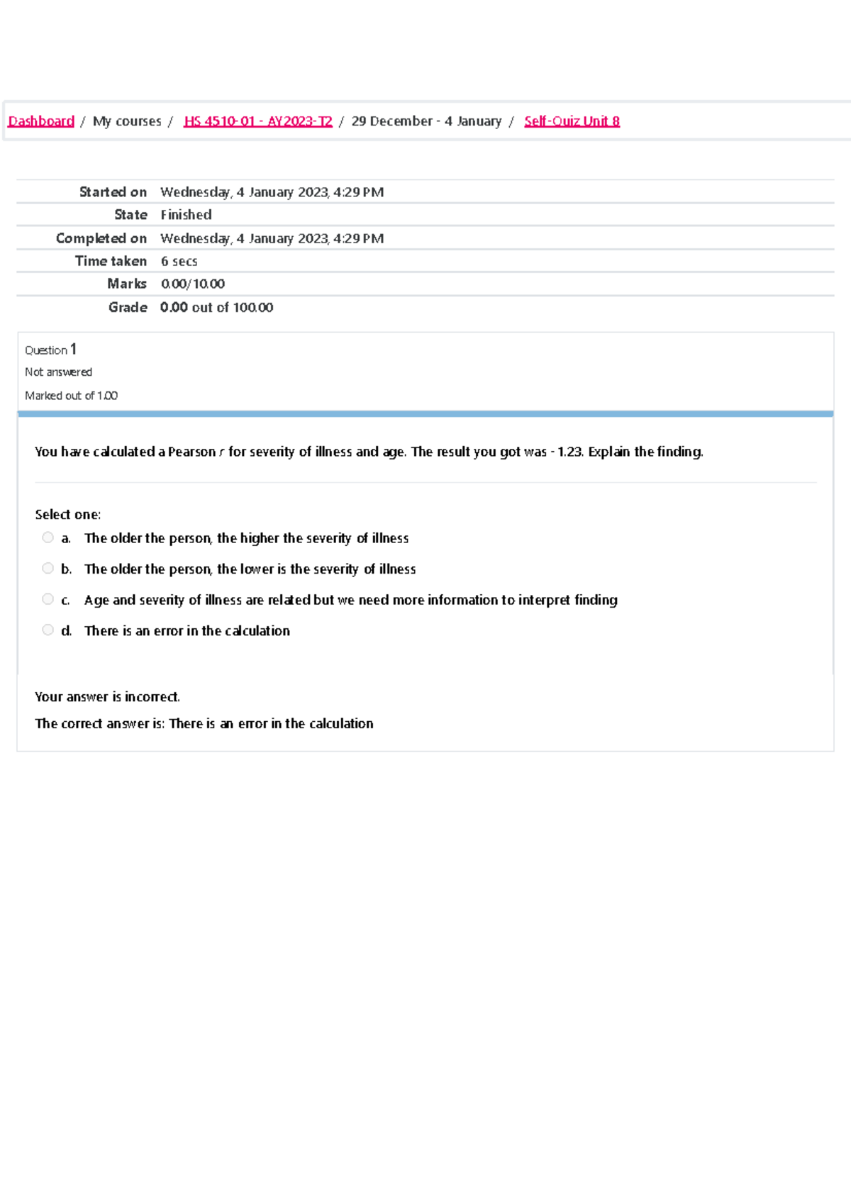 Self-Quiz Unit 8 Attempt Review 4 - Started On Wednesday, 4 January ...