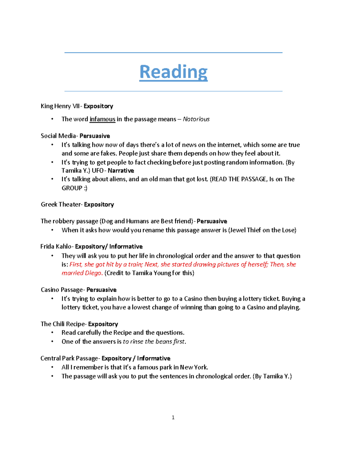 Teas 6 test Teas 6 test Reading King Henry VII Expository • The