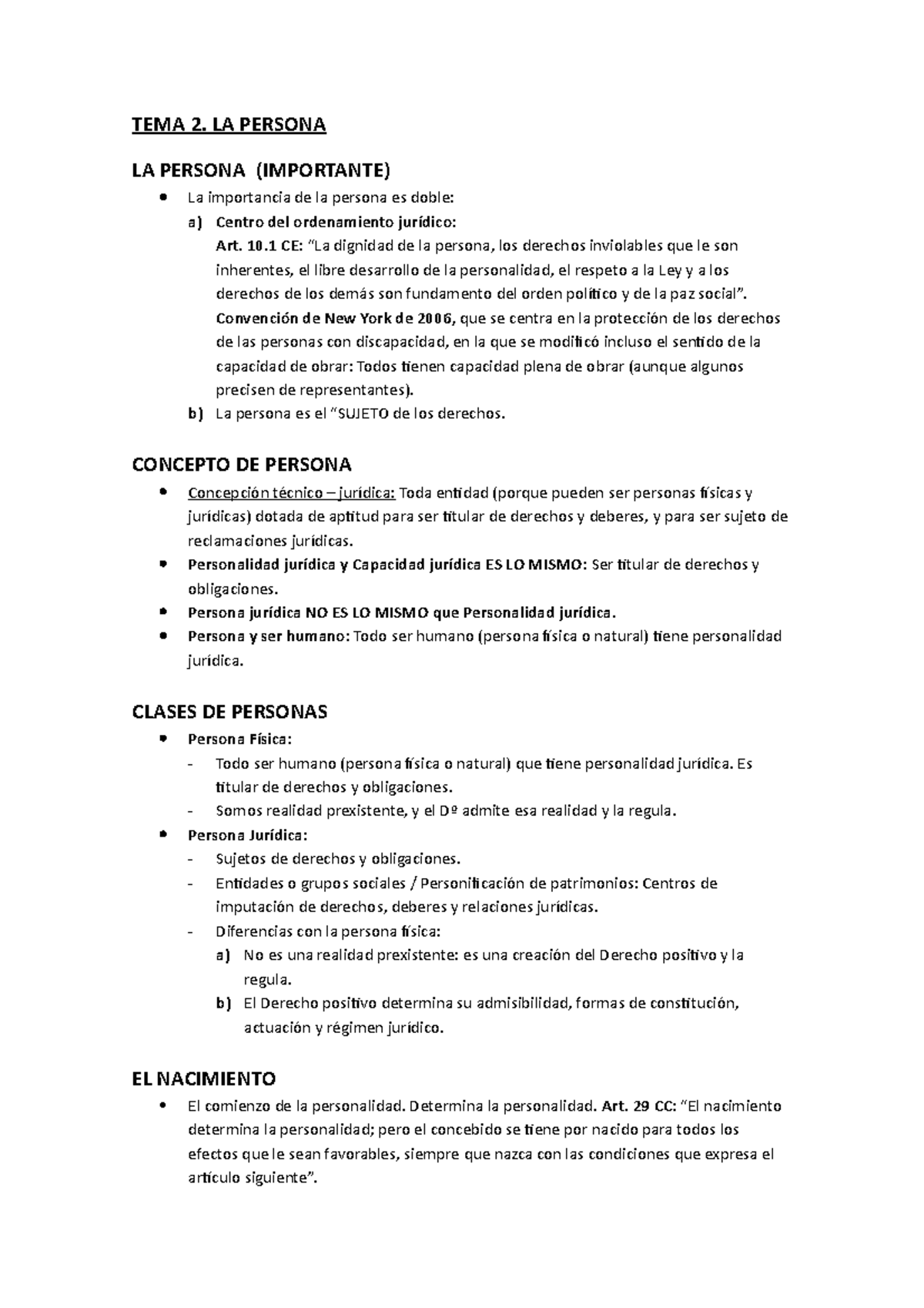 TEMA 2. LA Persona - Apuntes 2 - TEMA 2. LA PERSONA LA PERSONA ...