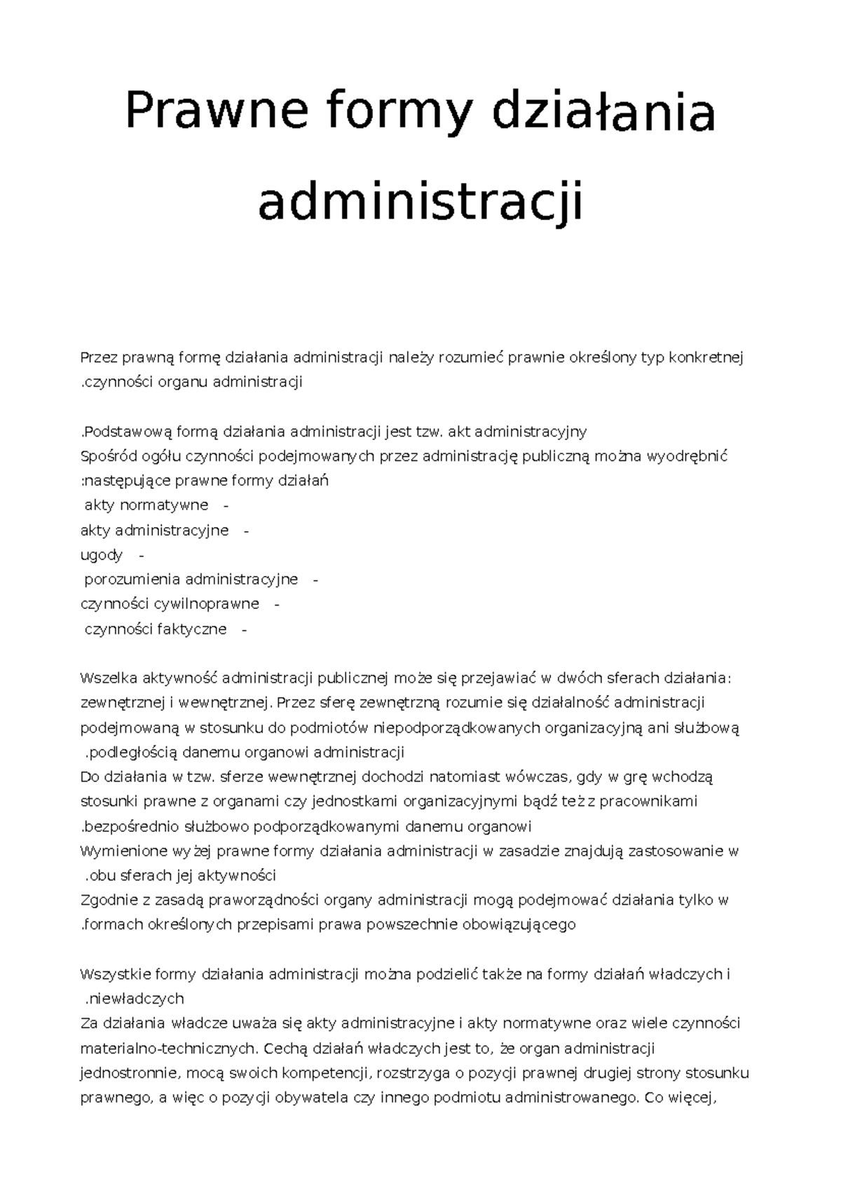 Prawne Formy Działania Administracji - Prawne Formy Działania ...