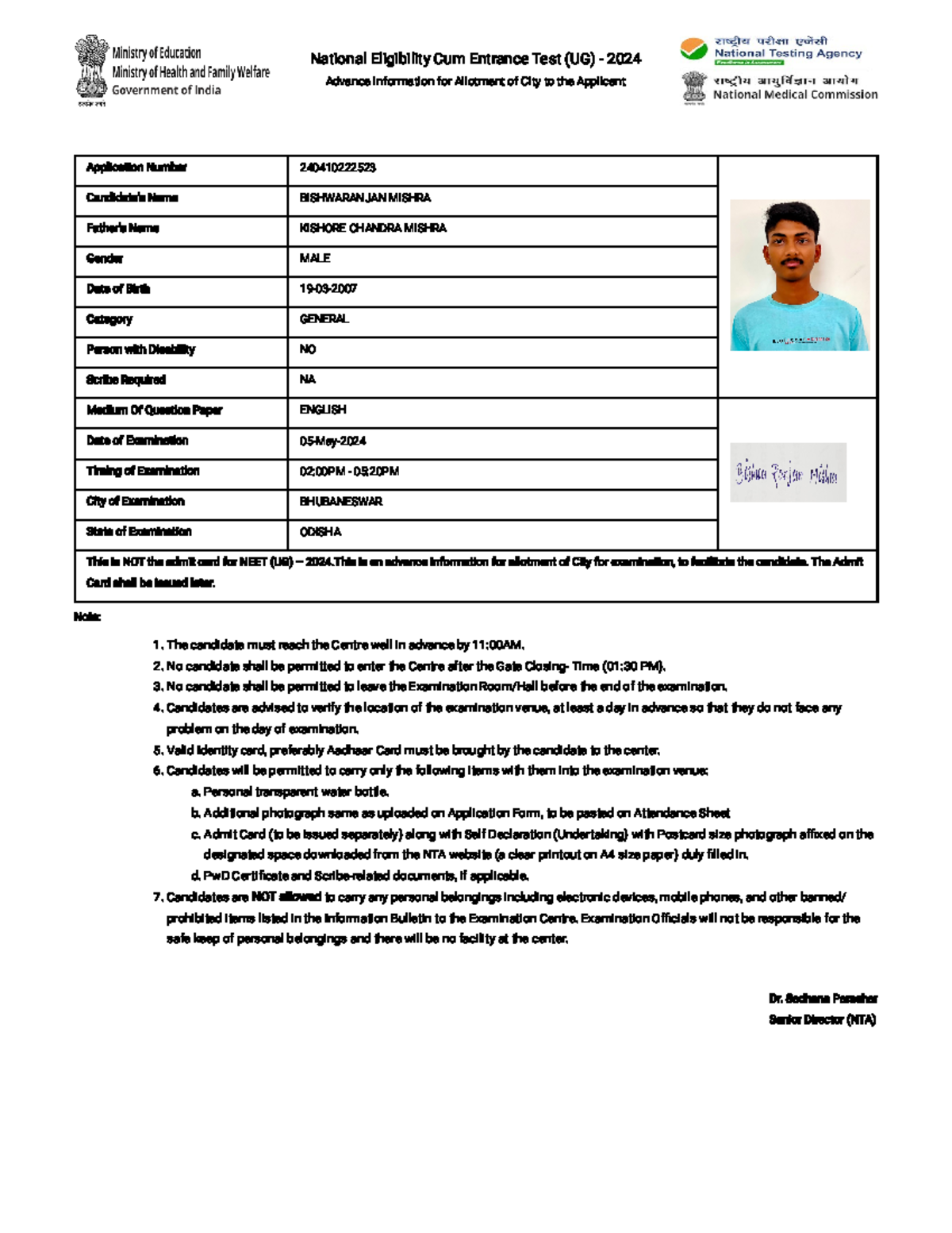 NEET EXAM Centre - Keep studying - Dr. Sadhana Parashar Senior Director ...