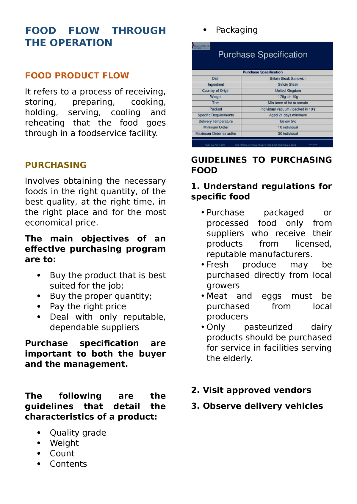 Food Flow Through The Operation Food Flow Through The Operation Food Product Flow It Refers To 2371