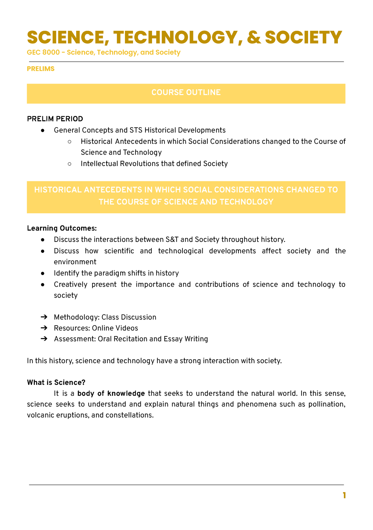 Prelims - GEC 8000 - Science, Technology, and Society - GEC 8000 ...