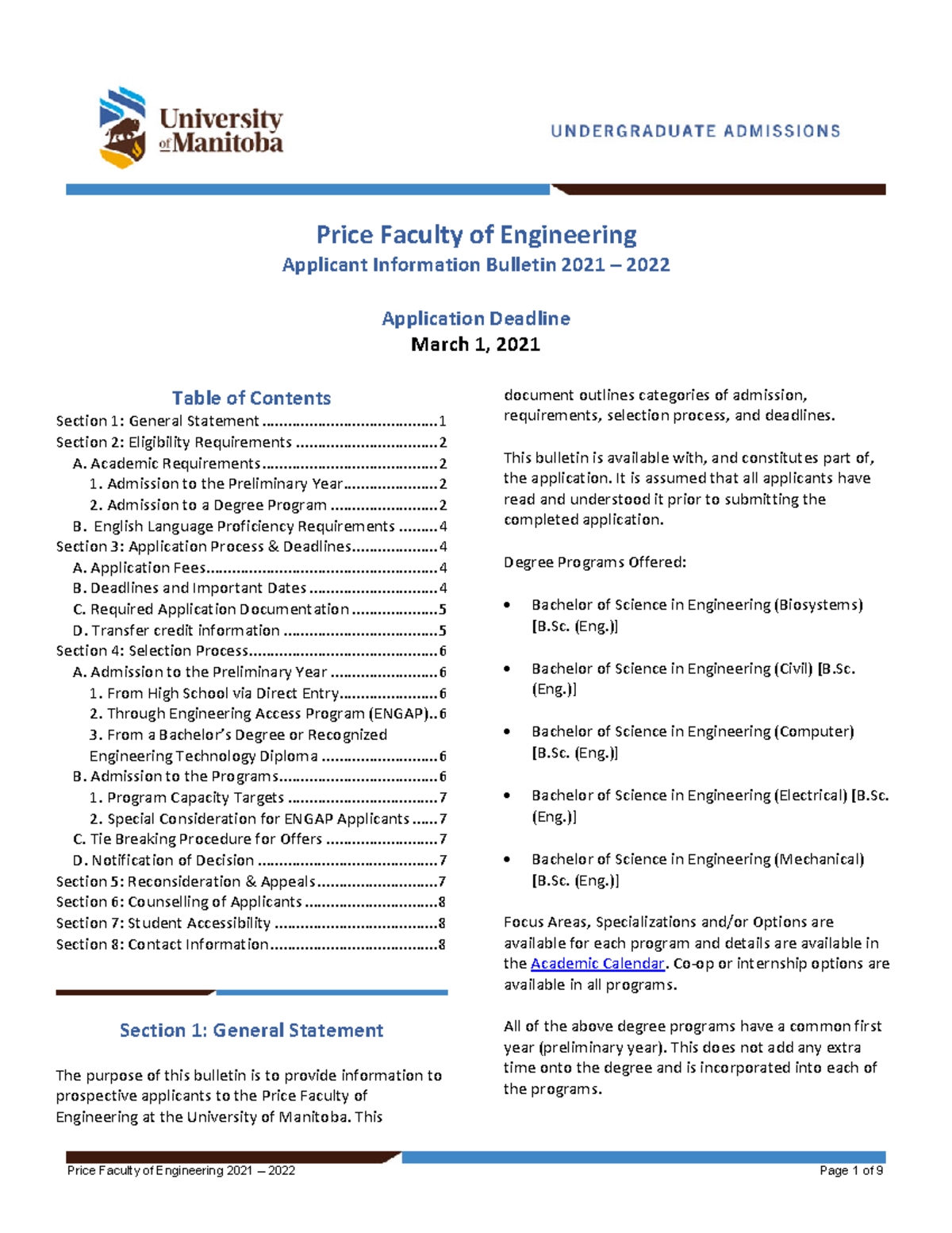 Engineering-bulletin - Price Faculty Of Engineering Applicant ...