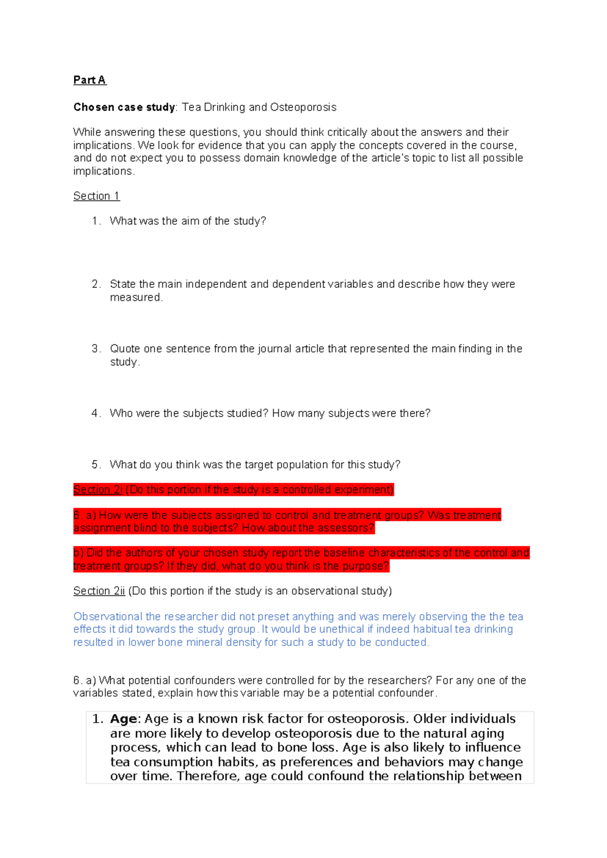 GEA1k Report - NIL - Part A Chosen case study: Tea Drinking and ...