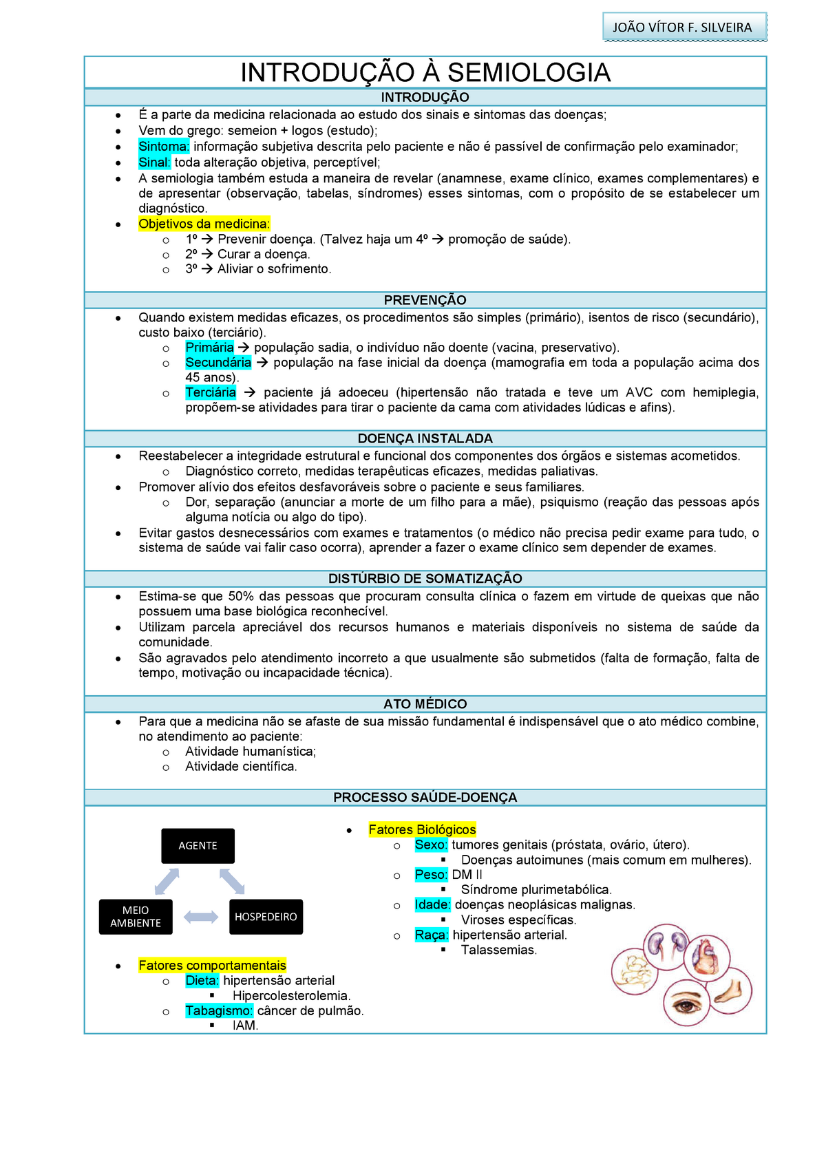 01 - Anamnese e Ectoscopia - ANAMNESE E ECTOSCOPIA Semiologia médica é a  parte da medicina - Studocu
