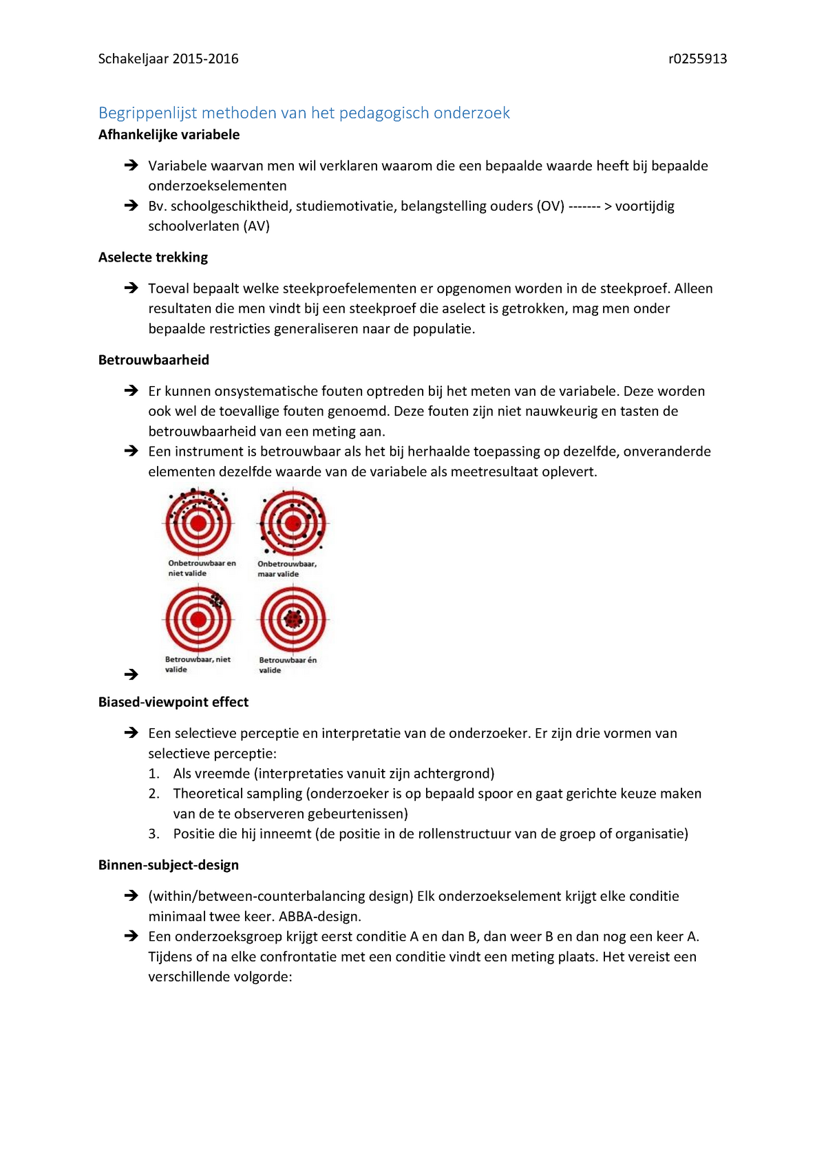 Samenvatting - Ingevulde Begrippenlijst - Schakeljaar R0255913 ...