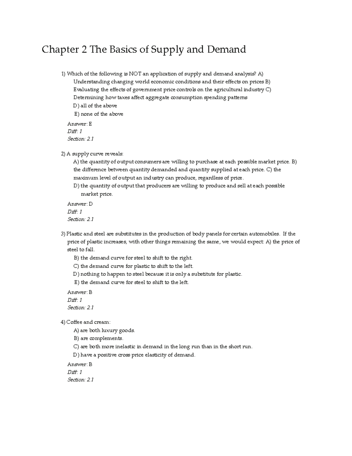 Chapter 2 The Basics Of Supply And Demand - A Supply Curve Reveals: A ...