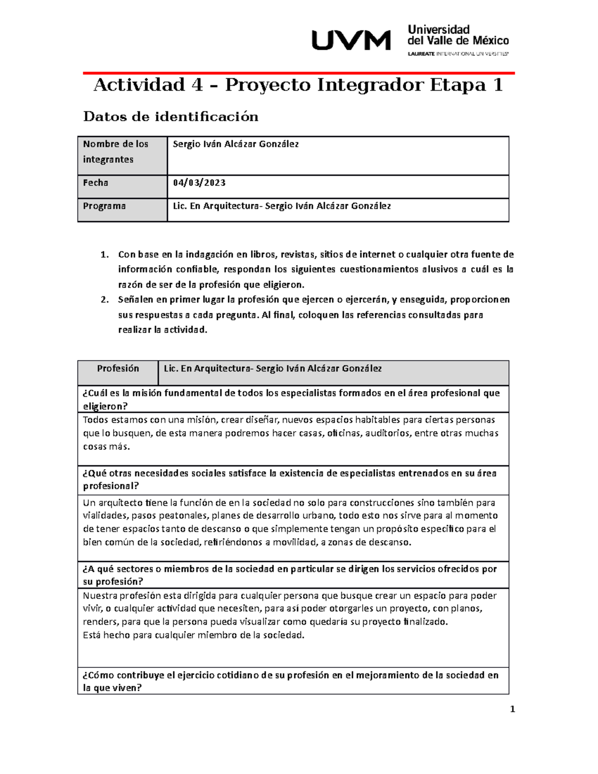 Actividad 4 - Proyecto Integrador - Actividad 4 – Proyecto Integrador ...