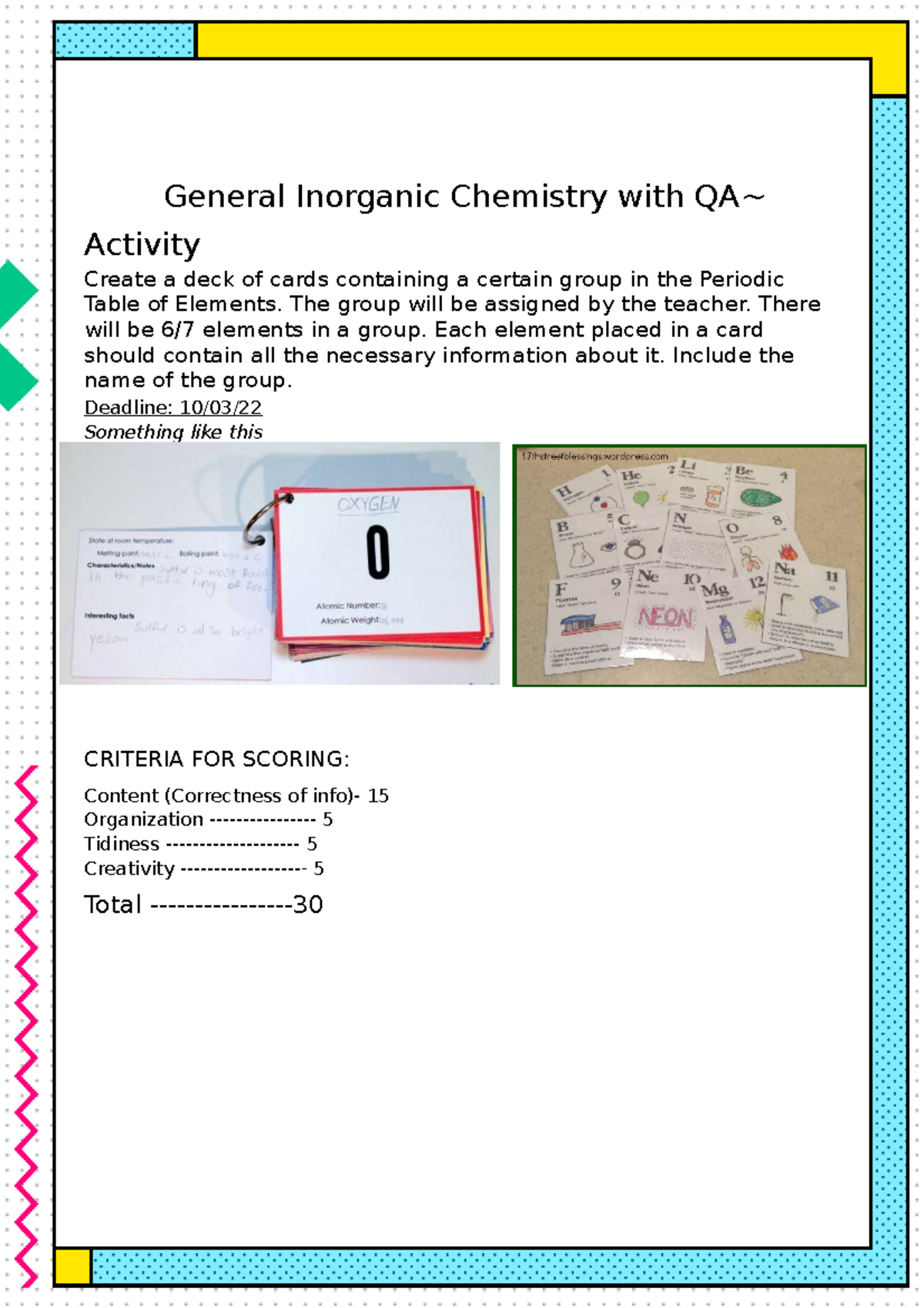 ITERa - None - General Inorganic Chemistry with QA~ Activity Create a ...