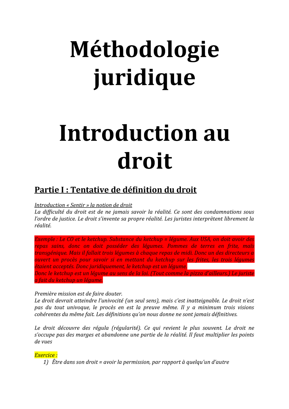 Methodologie Juridique 0 Studocu