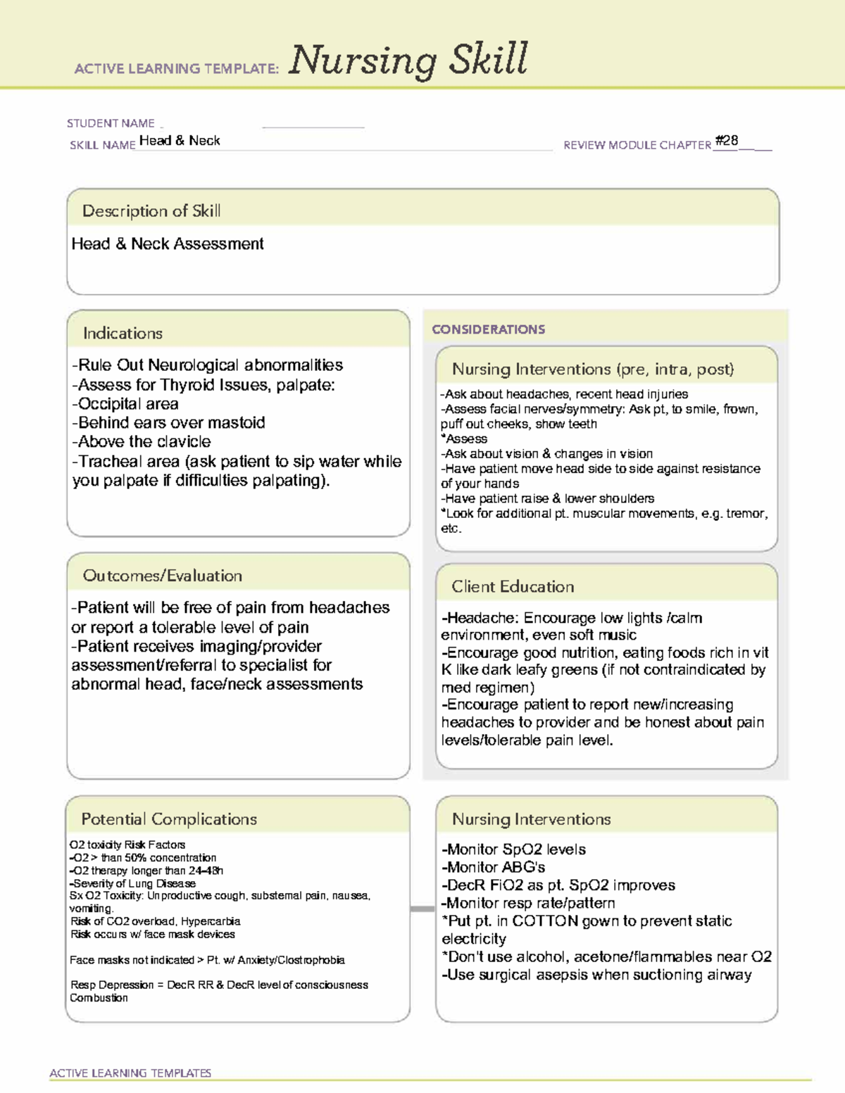 Head And Neck Ch 28 - ATI Remediation Notes - ACTIVELEARNINGTEMPLATE ...