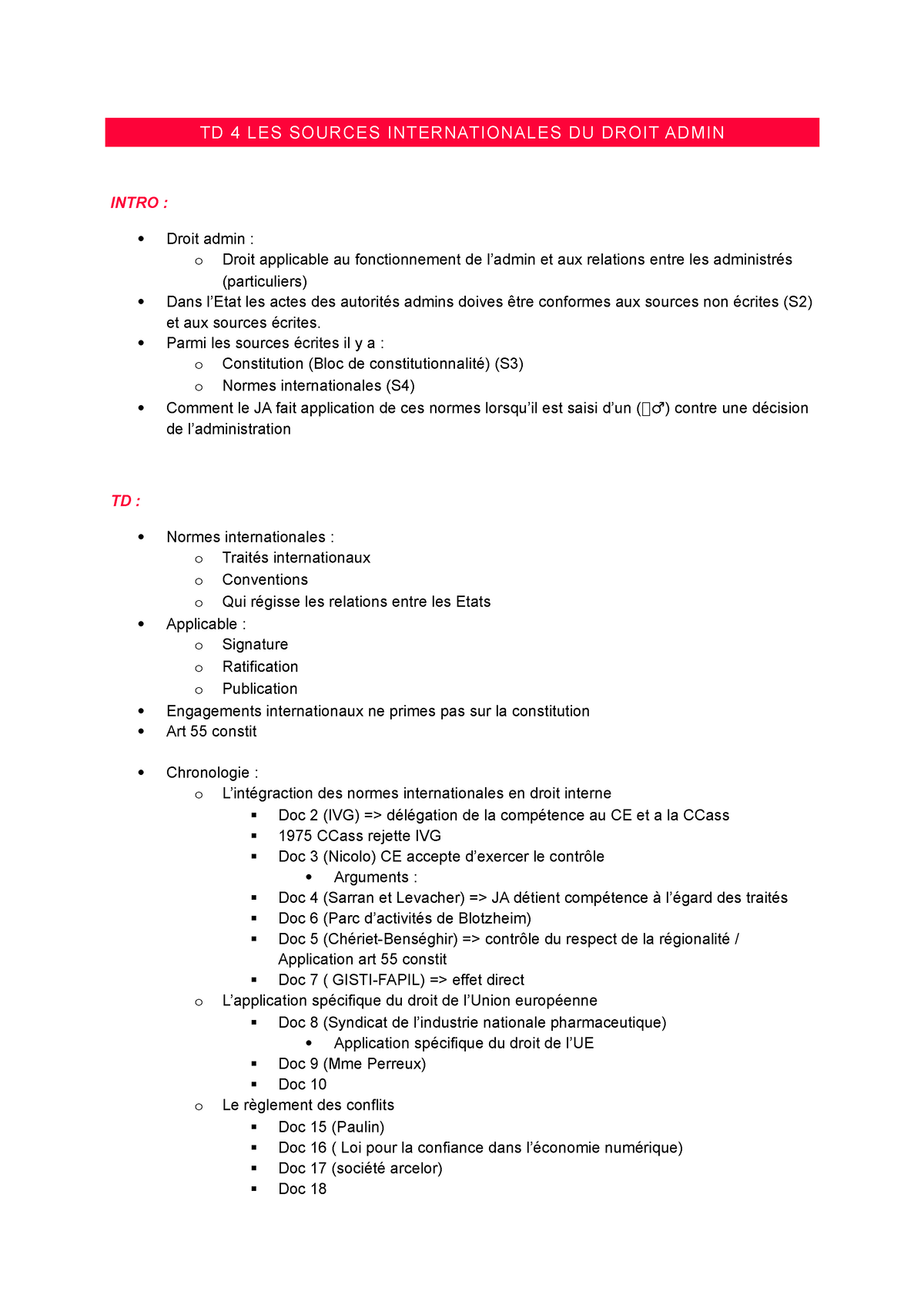 TD 4 - Petit Plan Détaillé Du TD 4 - Droit Administratif - Unistra ...