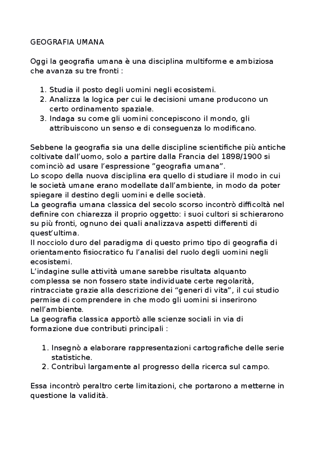 Geografia Umana 2 - Appunti Di Lezione 2 - GEOGRAFIA UMANA Oggi La ...