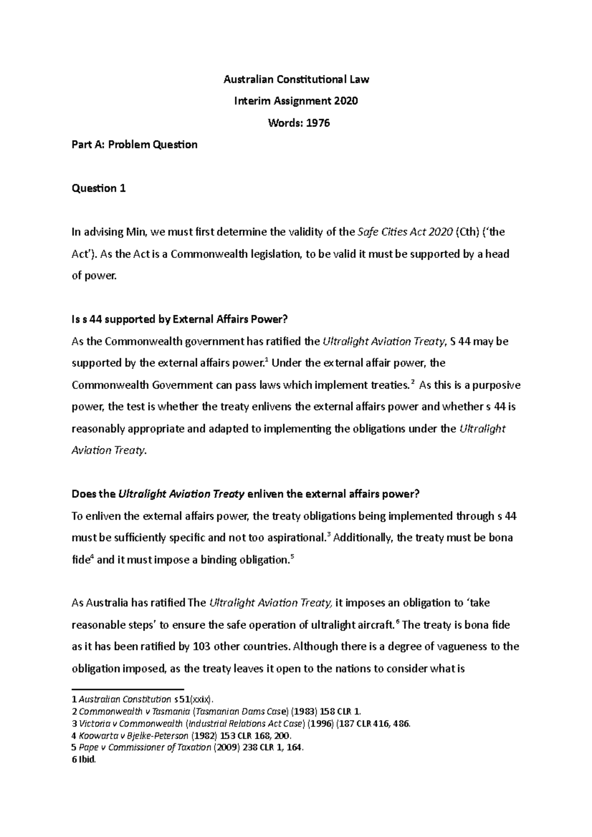 Australian Constitutional Law Assignment copy - Australian ...