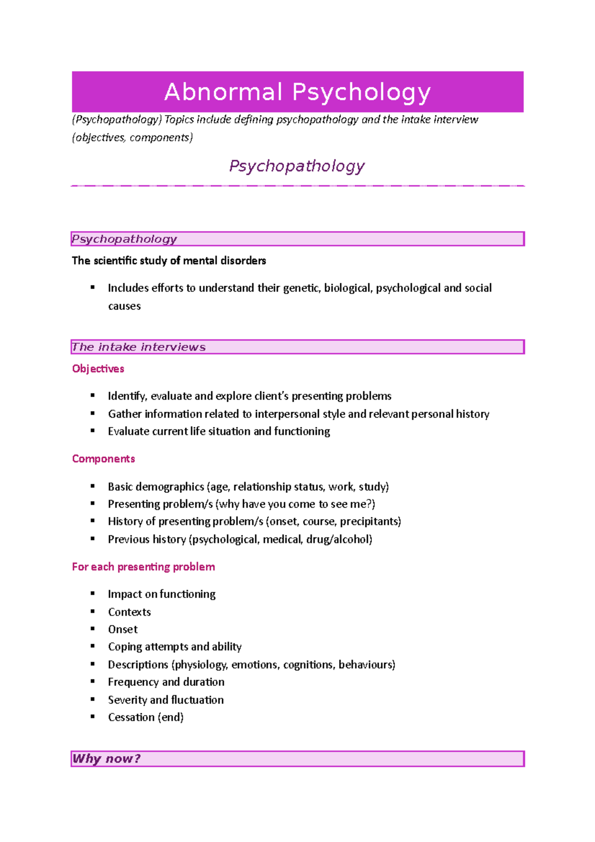 dissertation topics on abnormal psychology