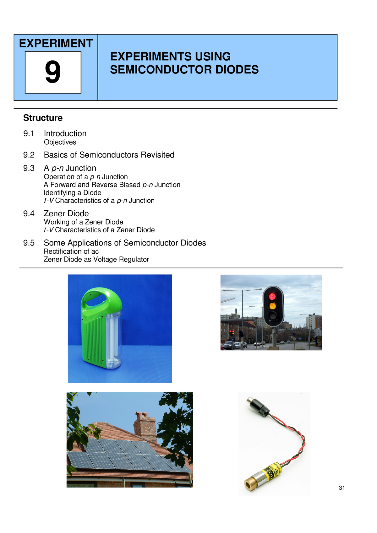 Experiment 9 Final - Semiconductor Diodes Structure 9 Introduction ...