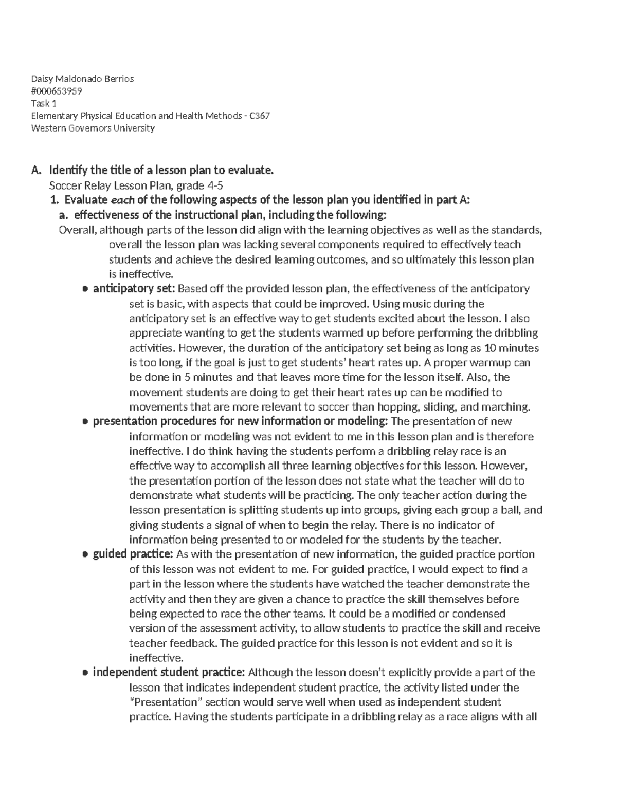 Task1 C367 PEHM - Soccer relay lesson plans for upper elementary grades ...