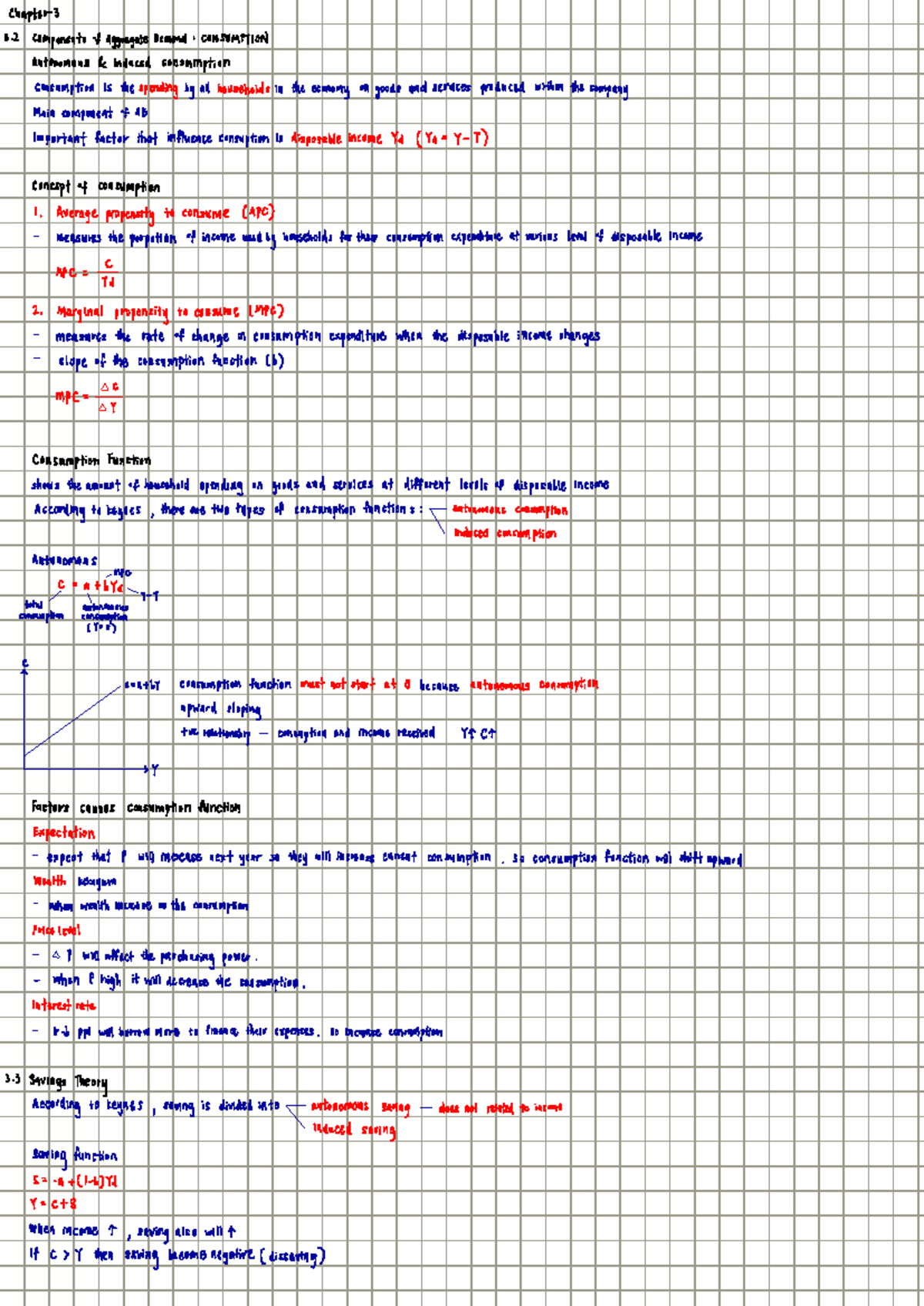 Chpt3 - notes - chapter 3 3 components of Aggregate Demand CONSUMPTION ...