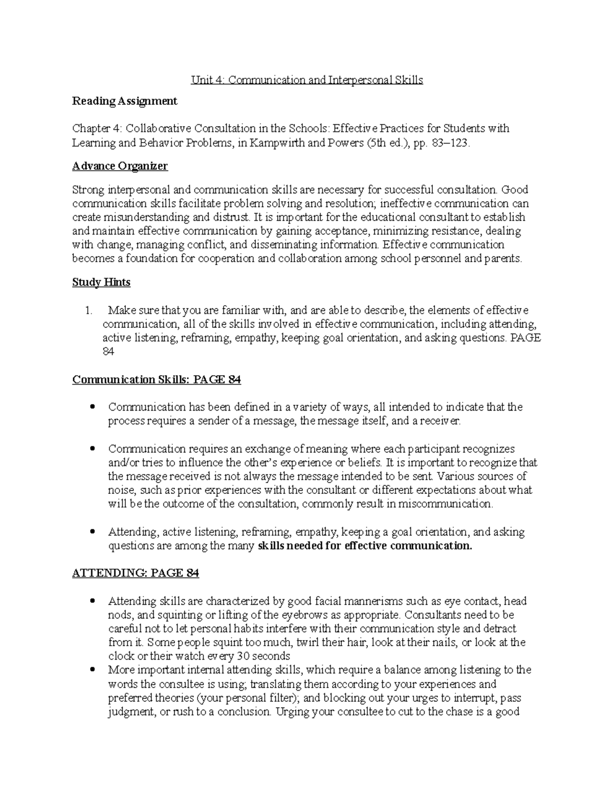 Unit 4 Communication and Interpersonal Skills - ), pp. 83–123. Advance ...