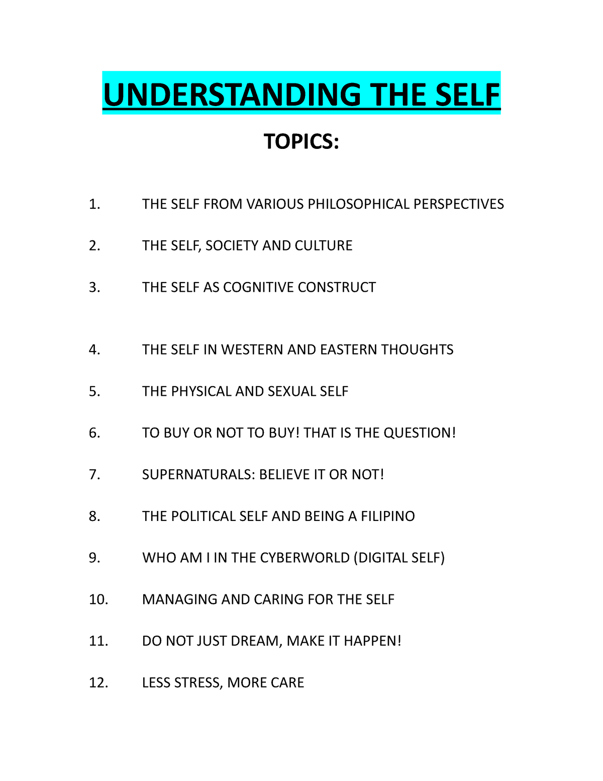 understanding-the-self-prelim-lecture-understanding-the-self-topics