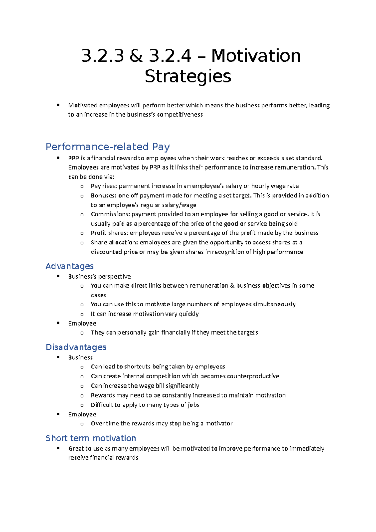 3.2.3 + 3.2.4 study notes - 3.2 & 3.2 – Motivation Strategies Motivated ...