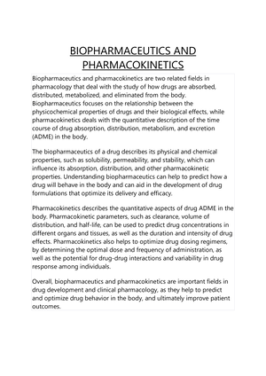 Biopharmaceutics AND Pharmacokinetics - Definition Of Biopharmaceutics ...