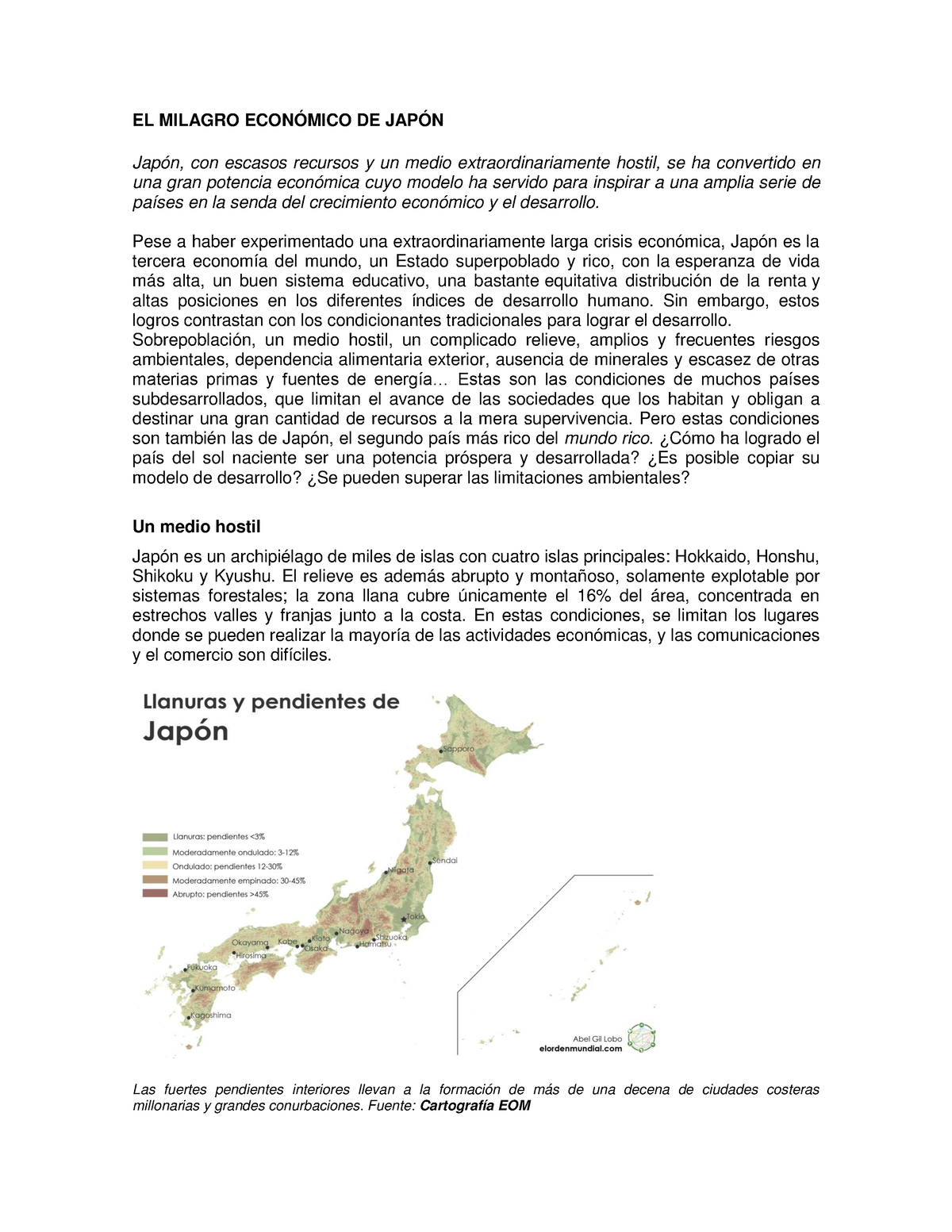 El milagro económico de Japón - EL MILAGRO ECONÓMICO DE JAPÓN Japón, con  escasos recursos y un medio - Studocu