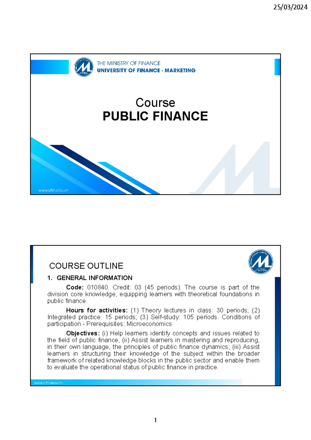 Public Finance EN PDF - gfd - Course PUBLIC FINANCE COURSE OUTLINE 1 ...