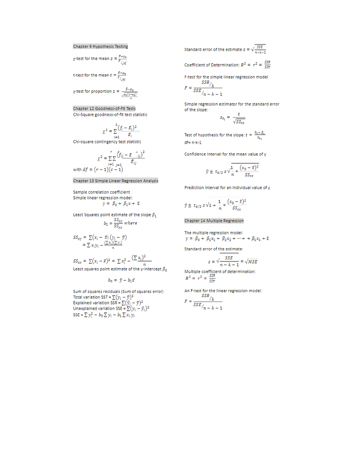 math 215 formula sheet - MATH 215 - Studocu