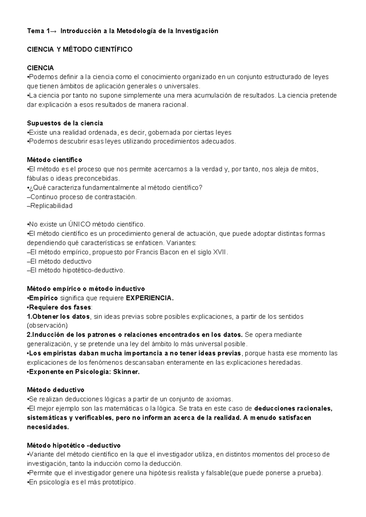 metodo hipotetico deductivo caracteristicas y ejemplos