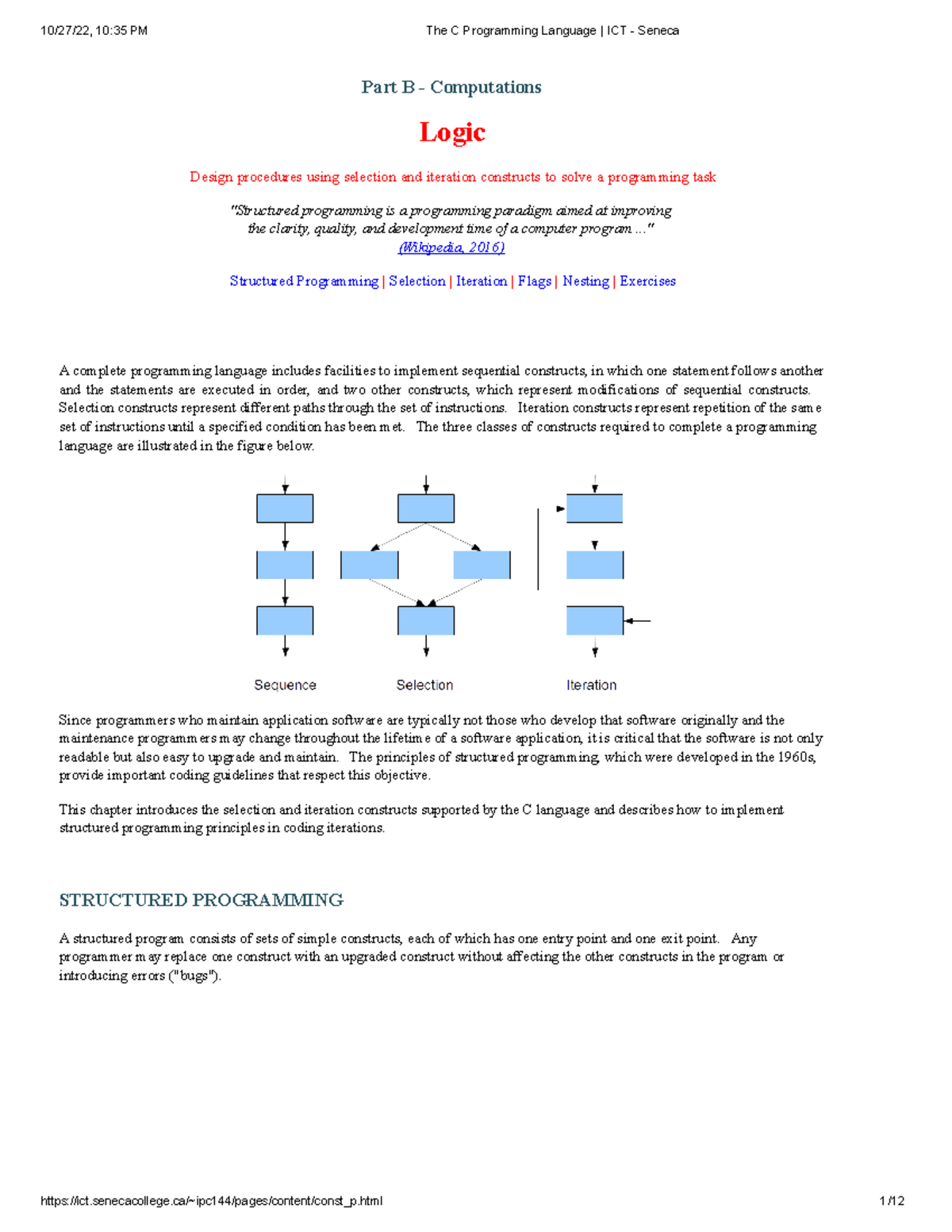 The C Programming Language ICT logic - Seneca - 10/27/22, 10:35 PM The ...