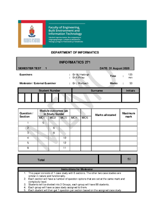 INF271 2022 Semester test 2 - DEPARTMENT OF INFORMATICS INFORMATICS 271 ...