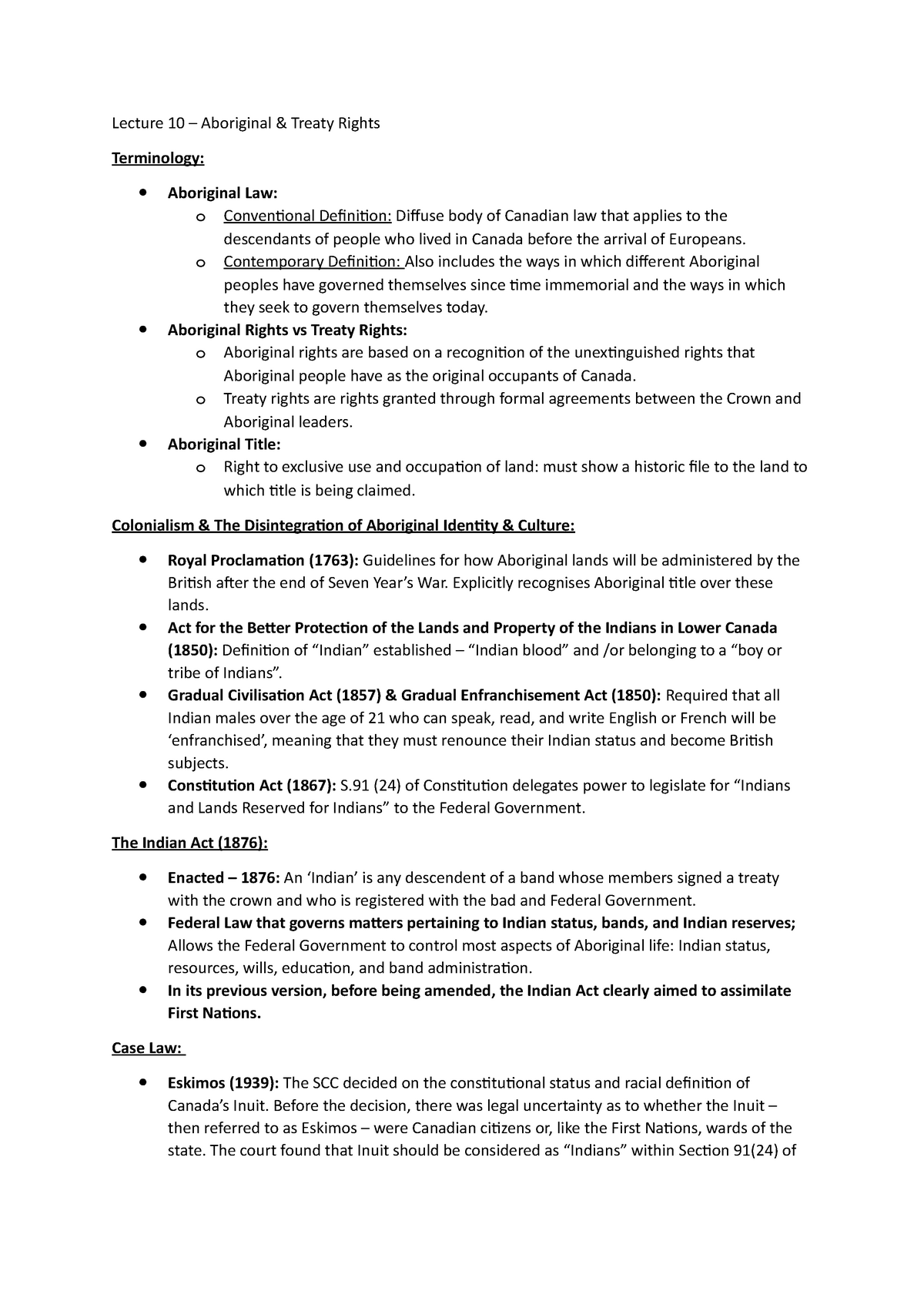 Treaty Rights Vs Aboriginal Rights