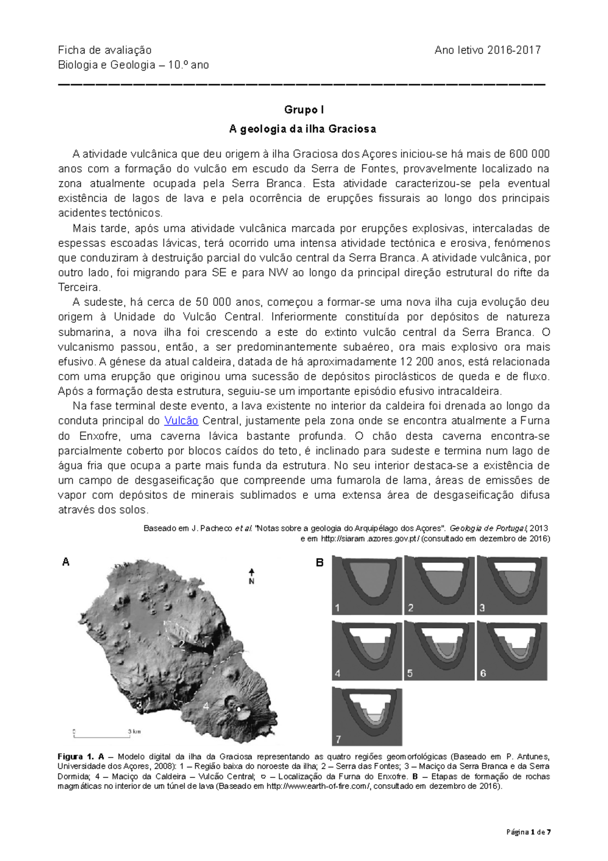 Biologia e Geologia 10º ano Teste 3 16 17 Ficha de avaliação Ano