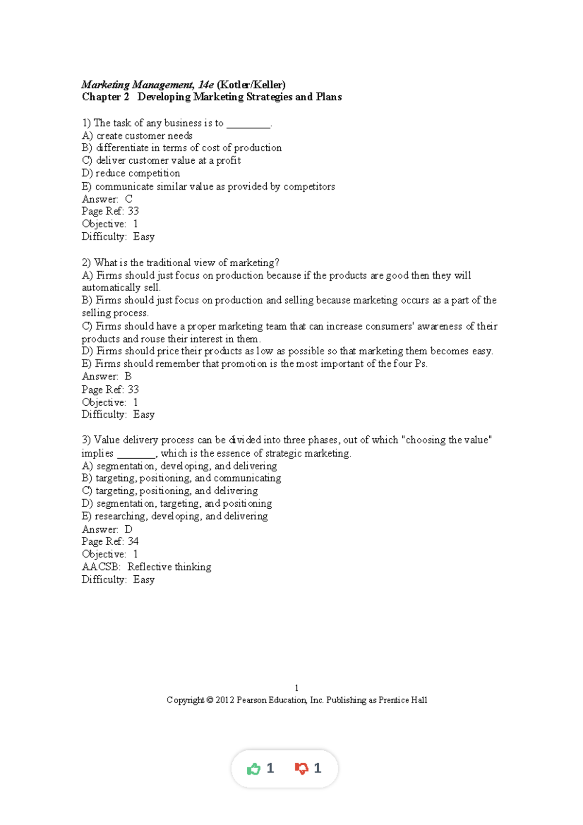 Chapter-2-test-bank Compress-1 - 1 Copyright © 2012 Pearson Education ...