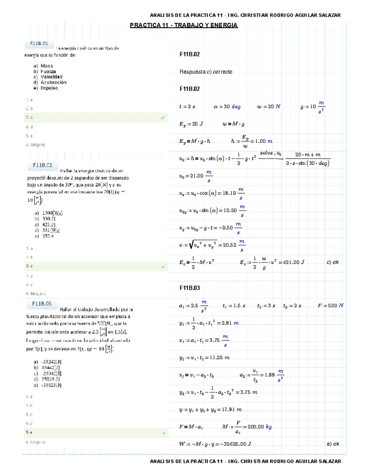 Practica 11 - PRACTICA 11 - TRABAJO Y ENERGIA F11B. Respuesta c ...