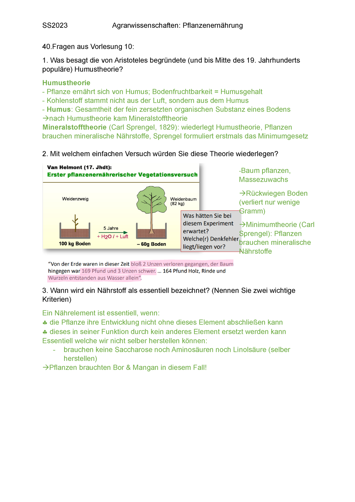 Pflanzenernährung Fragen Schaaf So Se2023 40 Aus Vorlesung 10 Was Besagt Die Von Aristoteles 9602